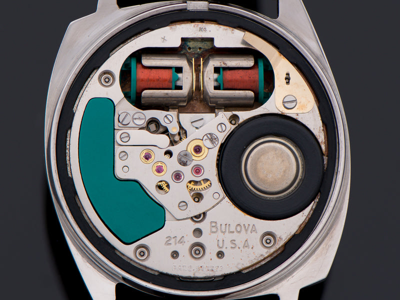 Bulova Accutron Spaceview "Floppy Football" Stainless Steel 214 Tuning Fork Watch Movement