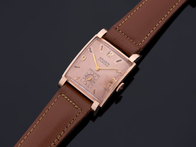 Gruen Curvex Prince 14K Rose Gold Watch