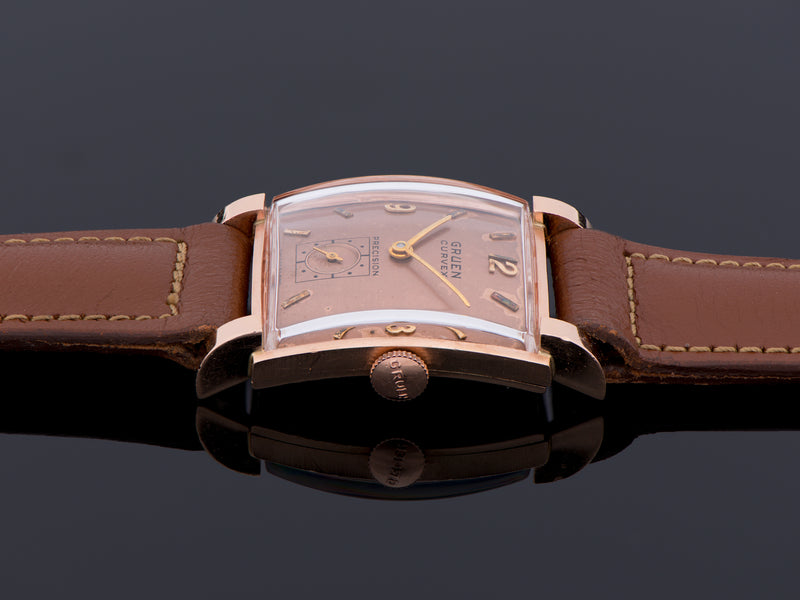 Gruen Curvex Prince 14K Rose Gold Watch