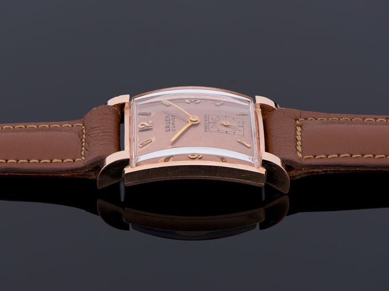 Gruen Curvex Prince 14K Rose Gold Watch