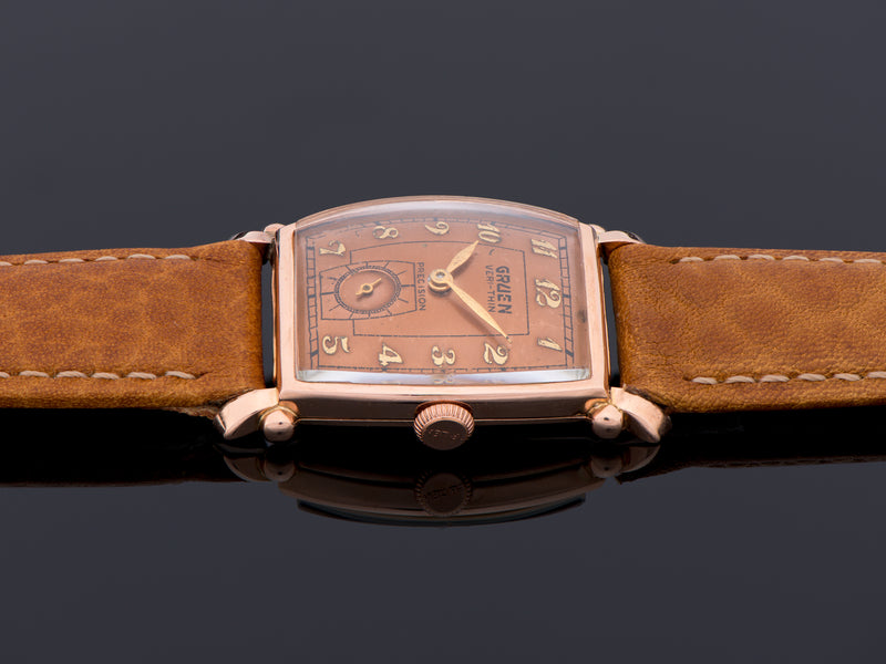 Gruen Veri-Thin Precision 14K Rose Gold Watch