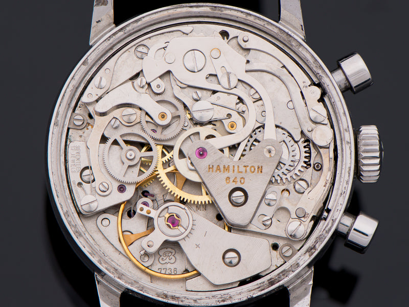 Hamilton 5001 Chronograph Reverse Panda Valjoux 7736 Triple Register Watch Movement