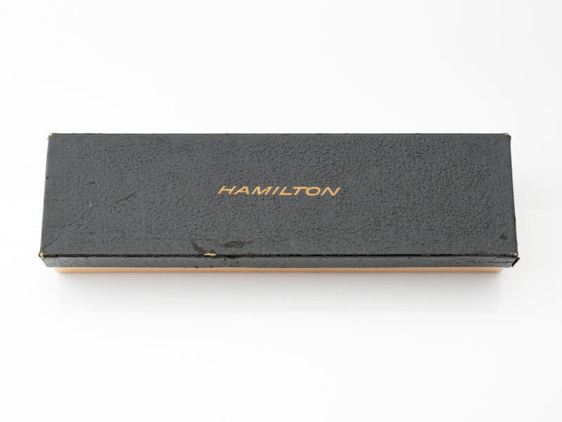 Hamilton Long Flat Padded Faux Leather Outer Box Circa 1970s