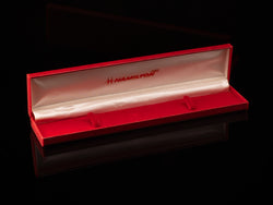 Hamilton Long Flat Red Faux Leather Box Circa 1970s to 80s