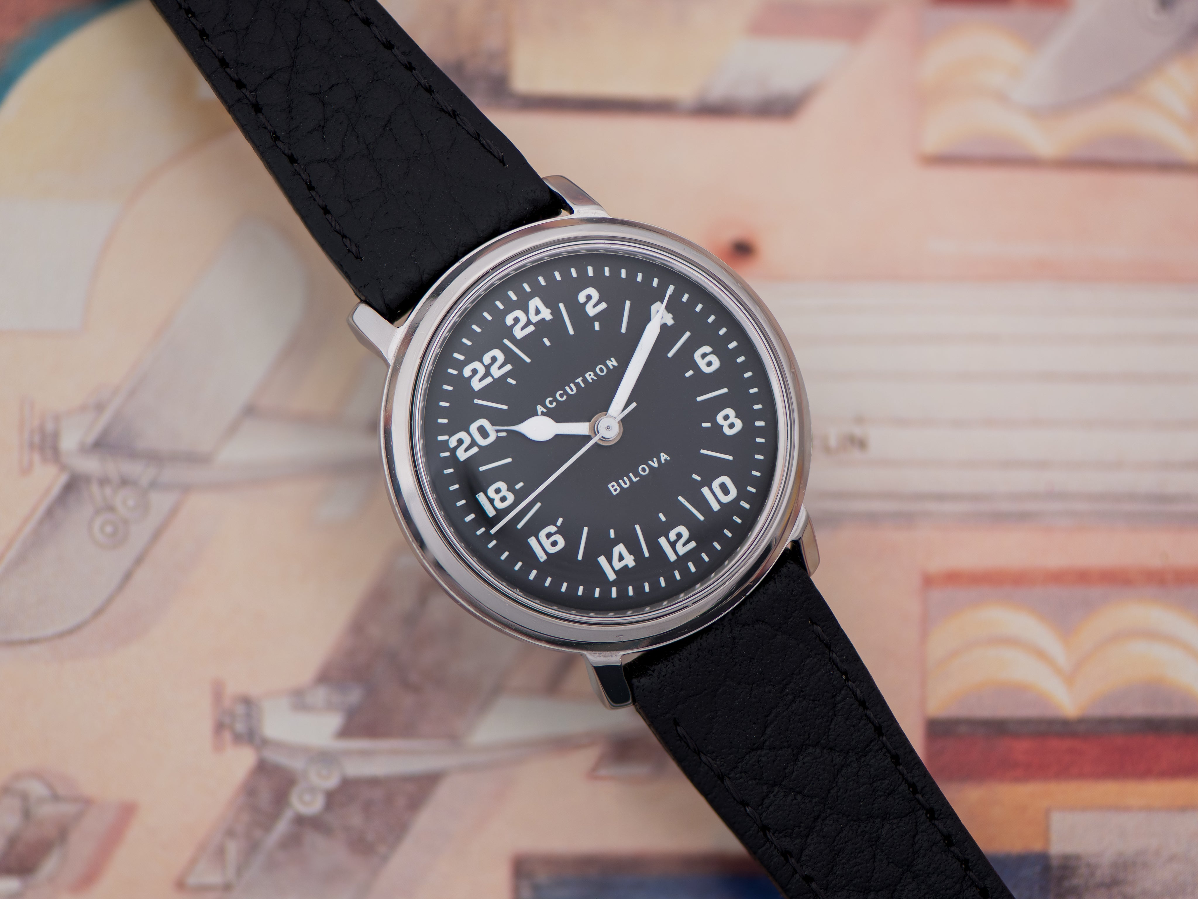 Bulova Accutron Custom True 24 Hour Dial Stainless Steel Watch 44057c56 af6f 4d3f 894d f5a92acf563f