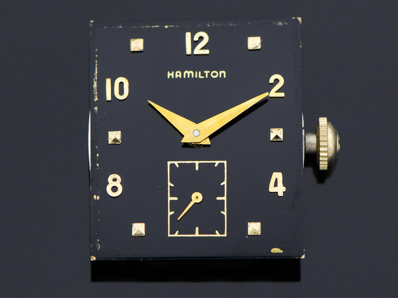 Hamilton 14K Gold Robert Watch Black Dial