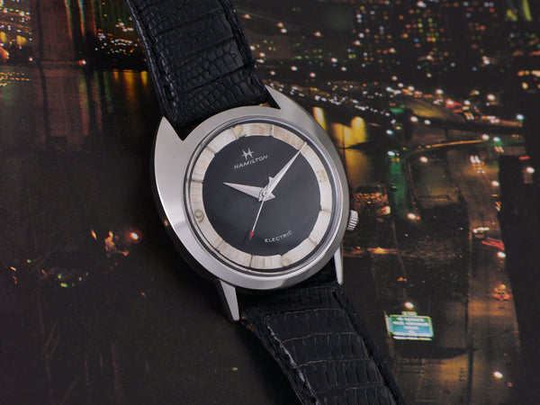 Hamilton Electric Saturn White Gold Filled Original Black Dial Watch