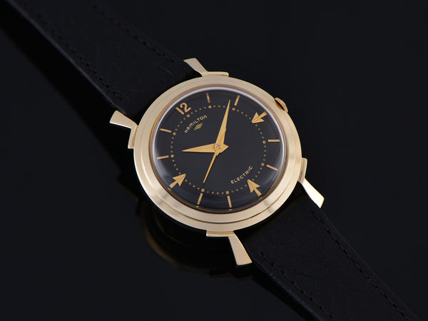 Hamilton Electric Van Horn 14K Black Dial Watch