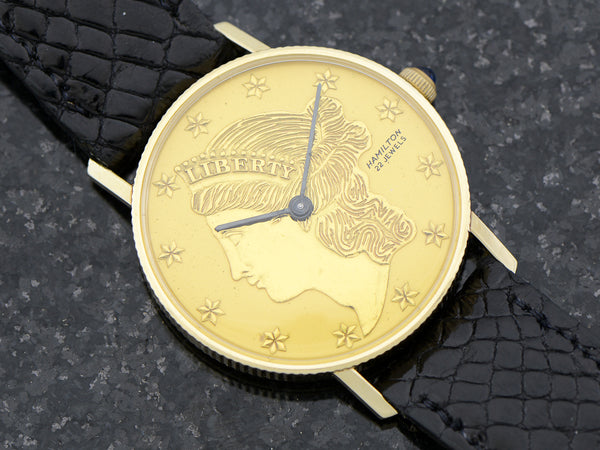 Hamilton 14K Liberty Coin Vintage Watch 