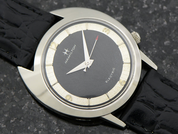 Hamilton Electric White GF Saturn Original Black Dial Watch